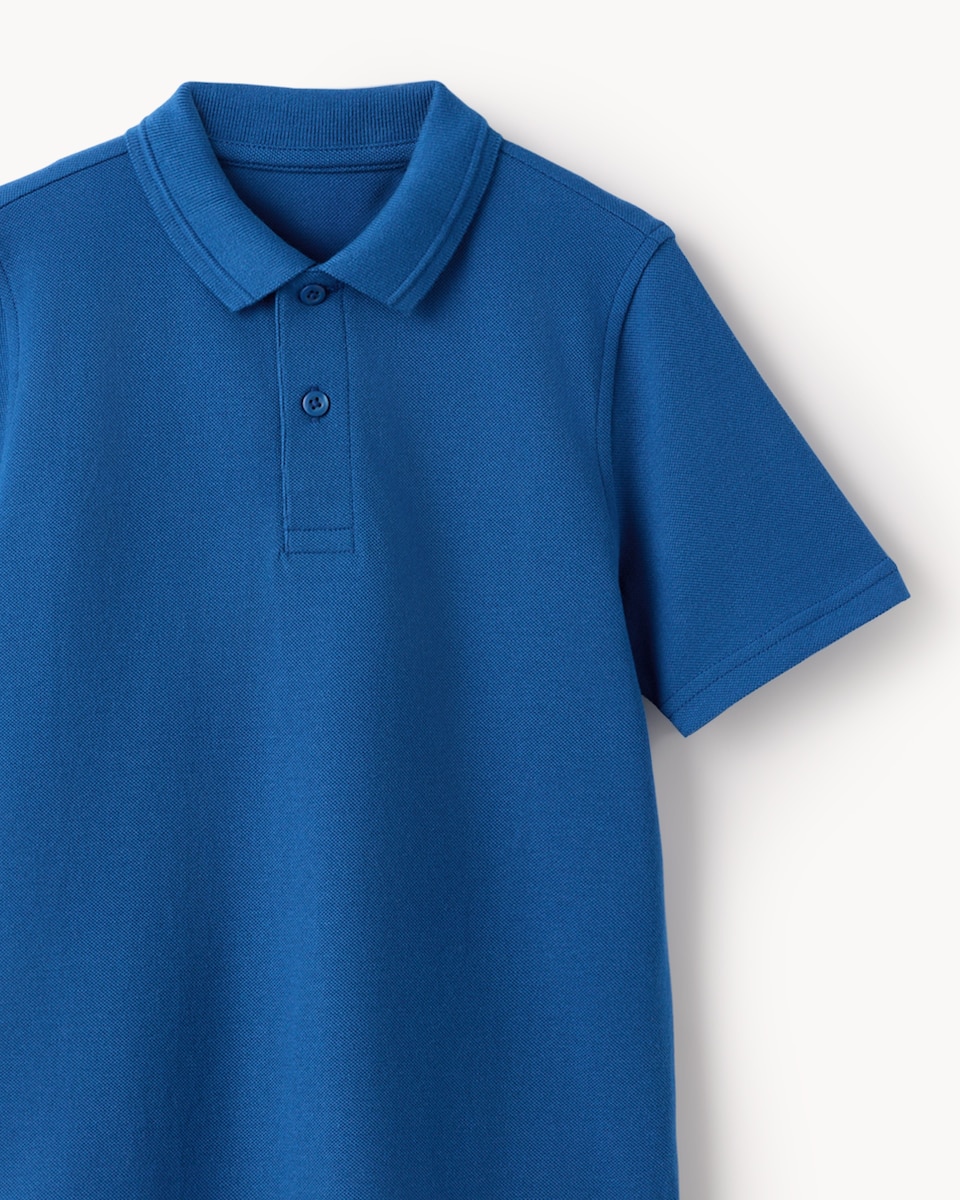image 1 of F&F School Boys 3-Pack Pure Cotton Regular Fit Polo Shirts in Cobalt Blue