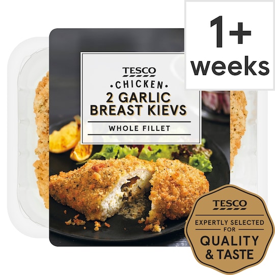 Tesco 2 Chicken Breast Garlic Kievs 375G Tesco Groceries