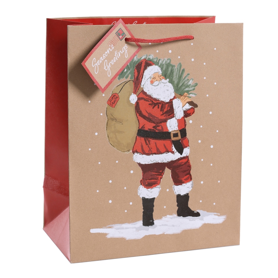 Tesco Traditional Santa Large Christmas Gift Bag