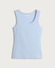 image 4 of F&F Cotton Rich Ribbed Scoop Neck Vest in Blue