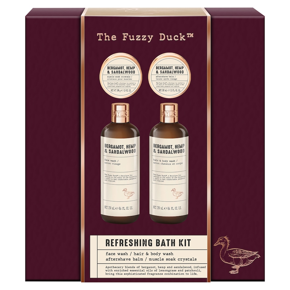 image 1 of Baylis & Harding The Fuzzy Duck Bergamot, Hemp & Sandalwood Men's Refreshing Bath Kit Gift Set
