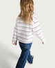 image 2 of F&F Girls Pure Cotton Stripe Print Long Sleeved Rugby Top in Brown