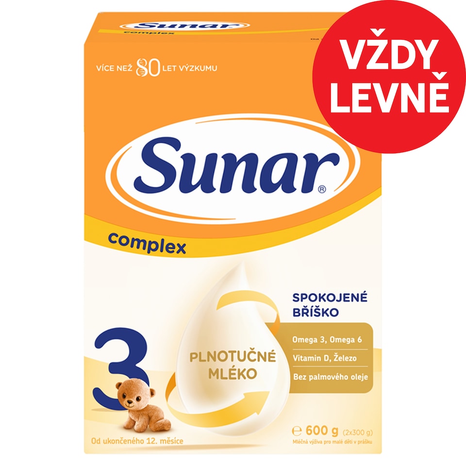Obrázek 1 pro produkt Sunar Complex 3 mléčná výživa pro malé děti v prášku 2 x 300g (600g)