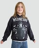 image 1 of Wednesday Addams Print Cotton Rich Hoodie in Black