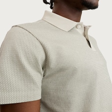 F&F Pure Cotton Textured Short Sleeved Polo Shirt in Green