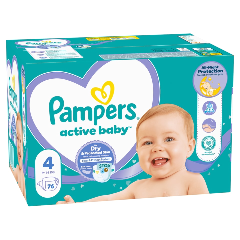 image 1 of Pampers Active Baby veľkosť 4, 76 plienok, 9kg-14kg
