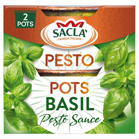 Sacla Classic Basil Pesto 2 Pot 90G Tesco Groceries