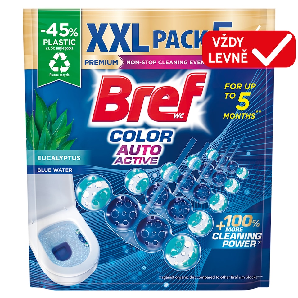 Bref Color Auto Active Eucalyptus Solid Toilet Block 5 x 50g (250g)