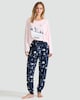 image 1 of Snoopy Winter Wonderland Top and Joggers Pyjamas in Navy