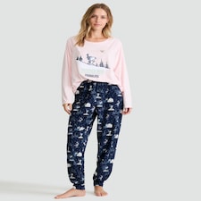 Snoopy Winter Wonderland Top and Joggers Pyjamas in Navy