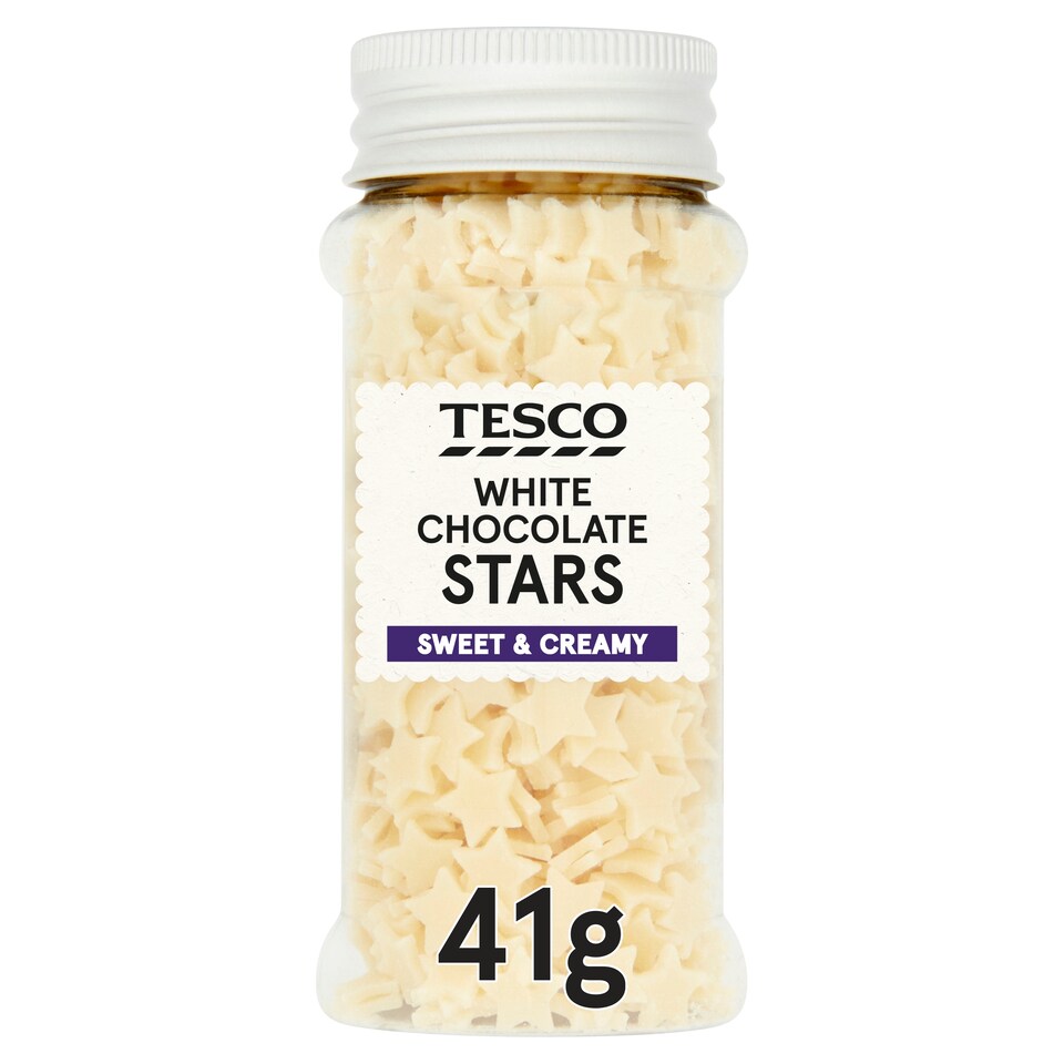 Tesco White Chocolate Stars Sprinkles 41G