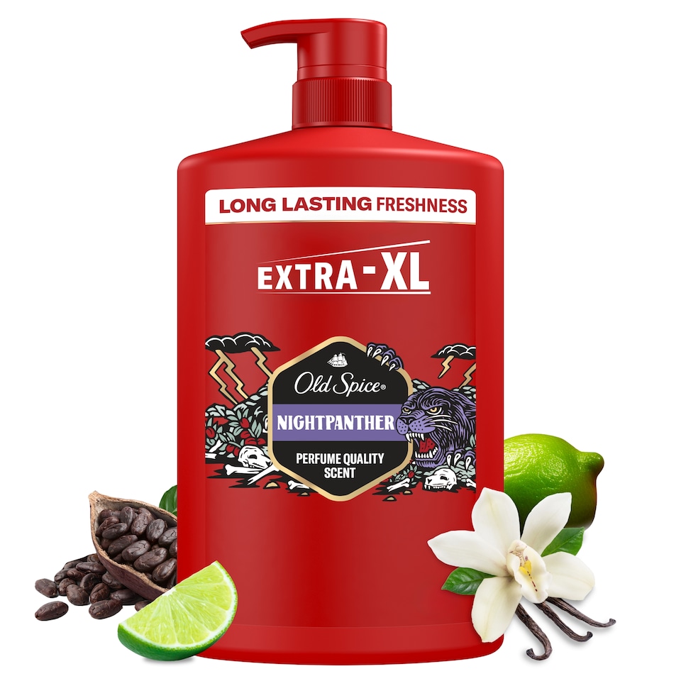 Old Spice Night Panther Férfi 3 az 1-ben Sampon és Tusfürdő, 1000 ml  1. kép