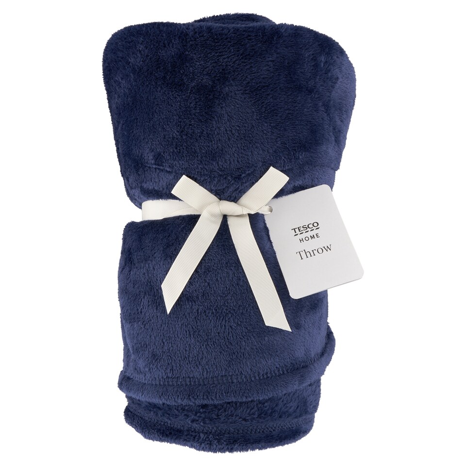 Tesco Home Super Soft Navy Throw 120 cm x 150 cm
