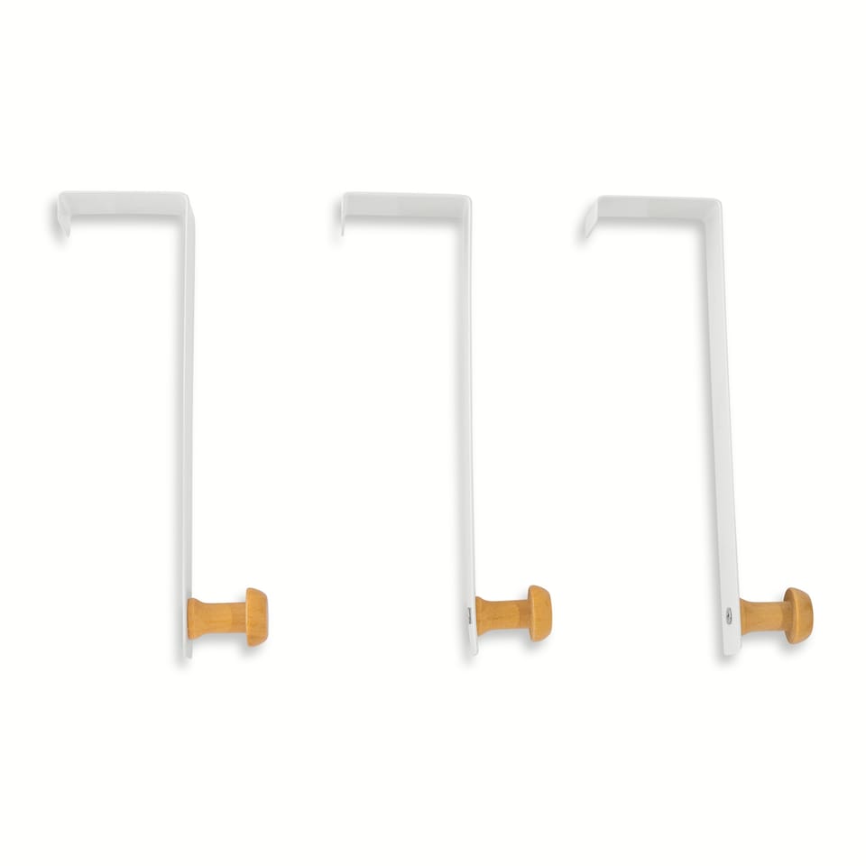 image 1 of Core Supply White Over Door Hooks 3 Pack