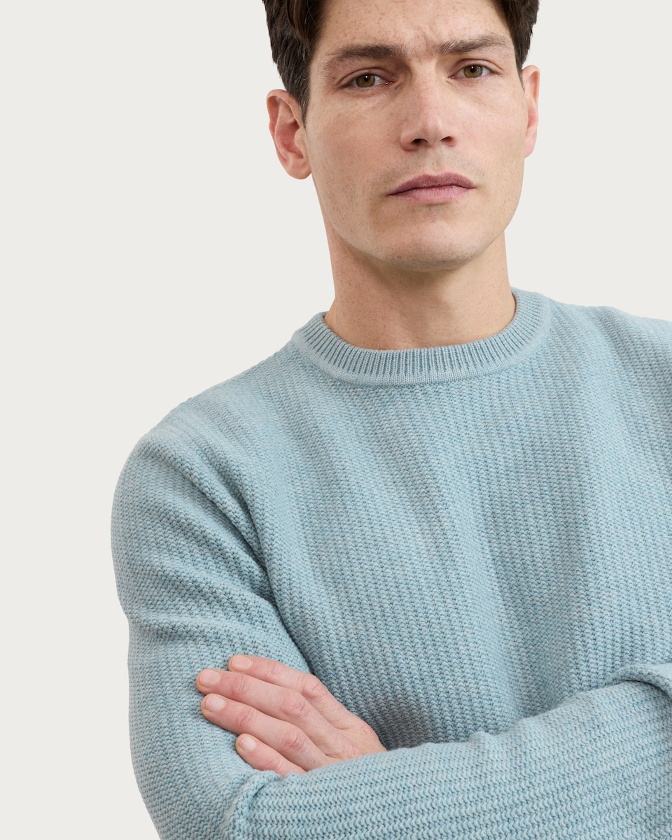 image 1 of F&F Knitted Ribbed Crew Neck Jumper in Green