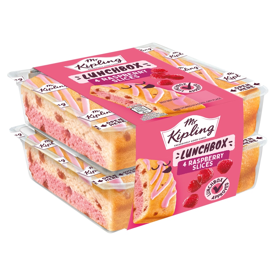 image 1 of Mr Kipling Raspberry Lunchbox Cake Slices 4 pack