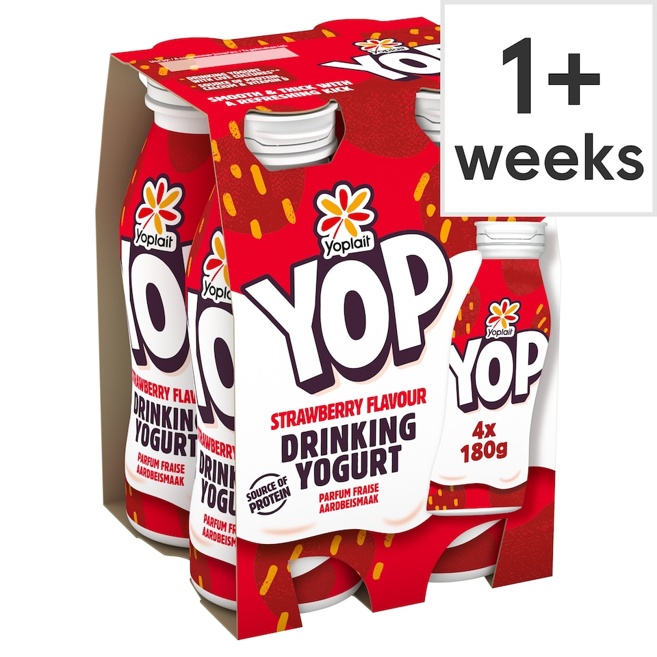 Yop Strawberry Drinkable Yoghurt 4 X 180G