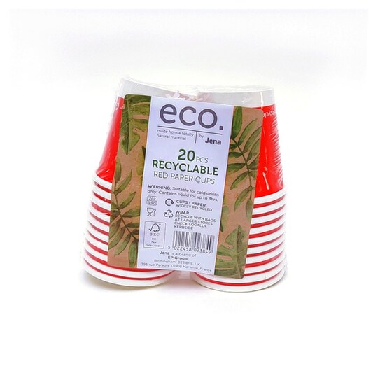 Eco Red Paper Recyclable Shot Glasses 20 Pack Tesco Groceries