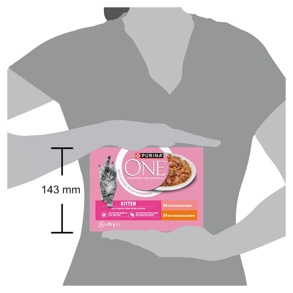 image 1 of PURINA ONE Kitten Mini Fillets Salmon and Chicken Wet Cat Food 8x85g