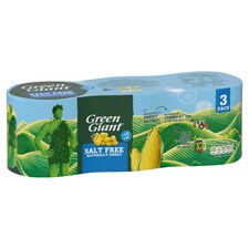 Green Giant Salt Free Sweetcorn 3X340g