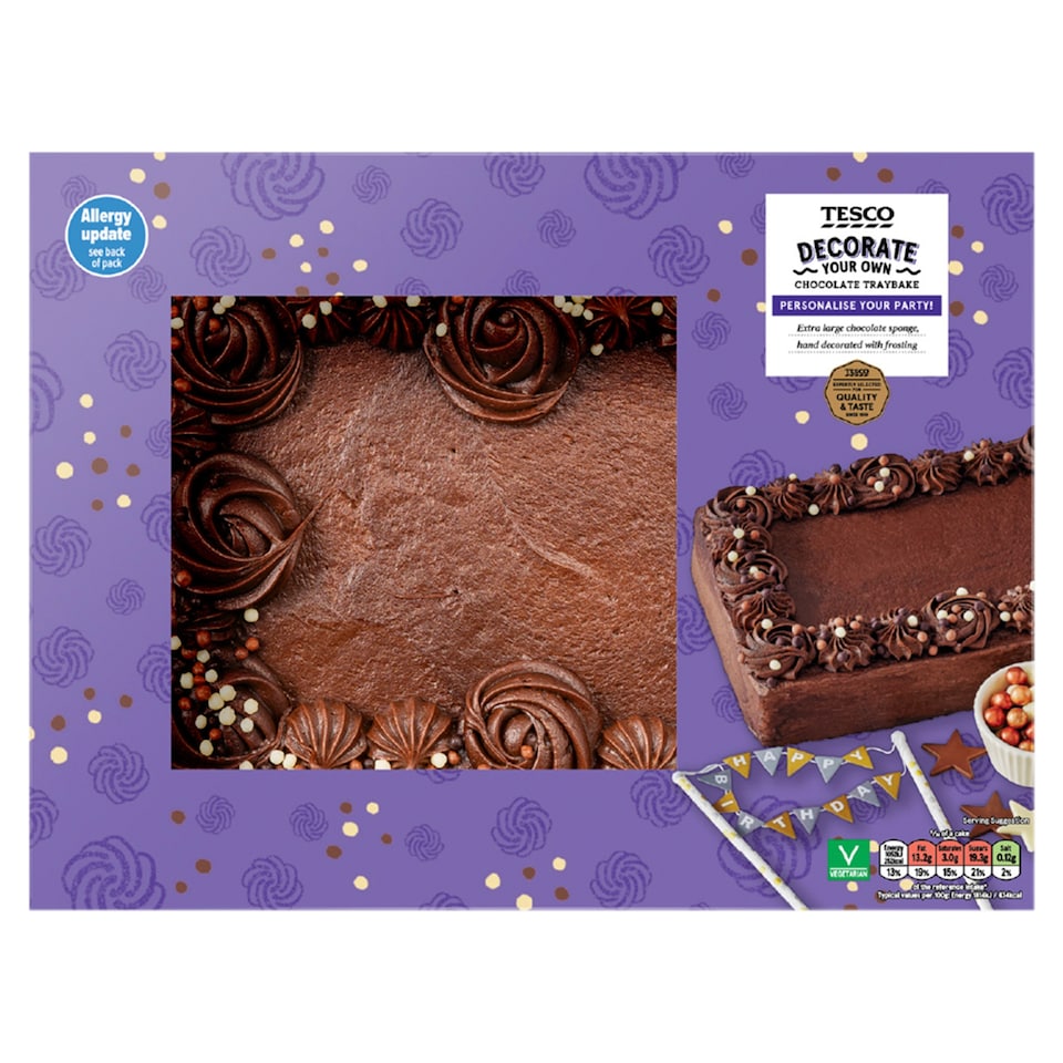 Tesco Decorate Your Own Chocolate Traybake Cake