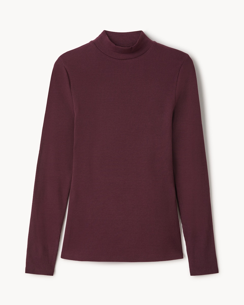 image 1 of F&F Cotton Rich High Neck Top in Purple