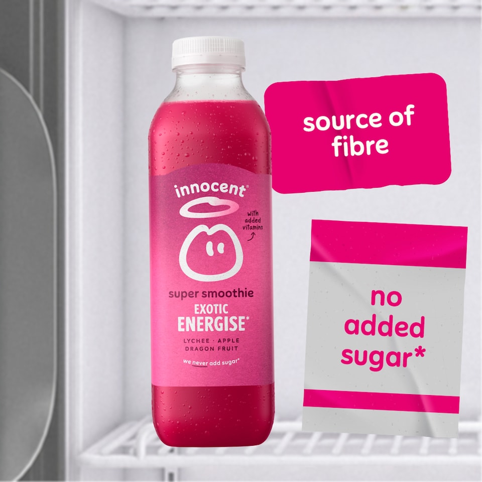 image 1 of Innocent Super Smoothie Lychee, Apple & Dragon Fruit with Vitamins 750ml