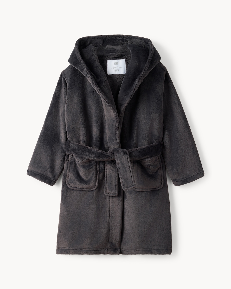 image 1 of F&F Boys Fleece Belted Dressing Gown in Grey
