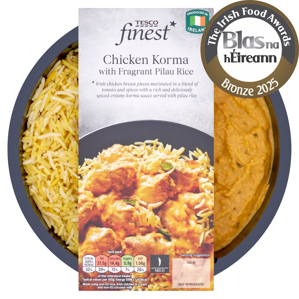 Tesco Finest Chicken Korma And Pilau Rice 450G