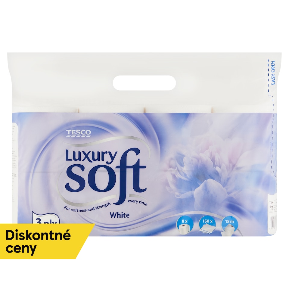 Tesco Luxury Soft Toaletný papier 3 vrstvy 8 kotúčov