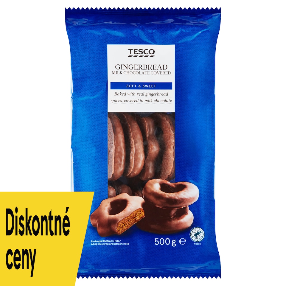 Tesco Gingerbread Covered in Milk Chocolate 500 g