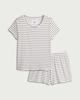 image 4 of F&F Textured Striped Short Pyjama Set in Multi White