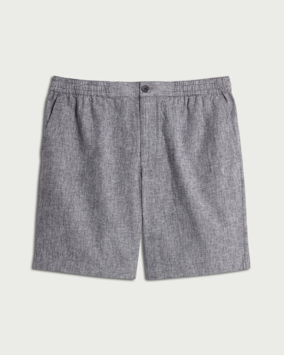 image 1 of F&F Linen Blend Shorts in Grey