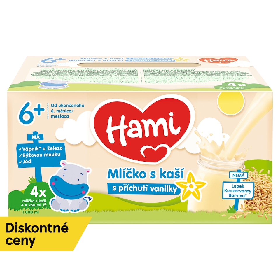 obrázok 1 z Hami mliečko s kašou s príchuťou vanilky od uk. 6.mesiaca, 1000 ml