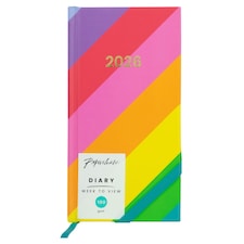Paperchase 2026 WTV Rainbow Stripe Slim Diary