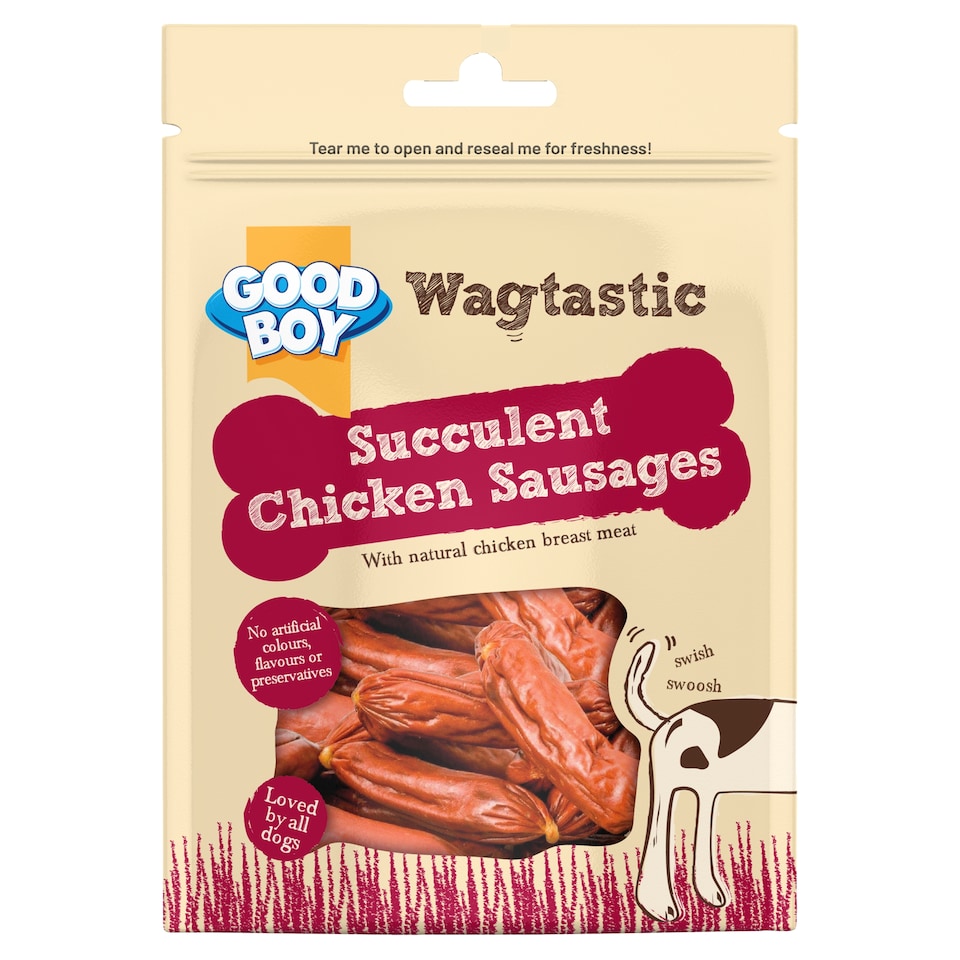 Good Boy Wagtastic Succulent Chicken Sausages Dog Treats 75g