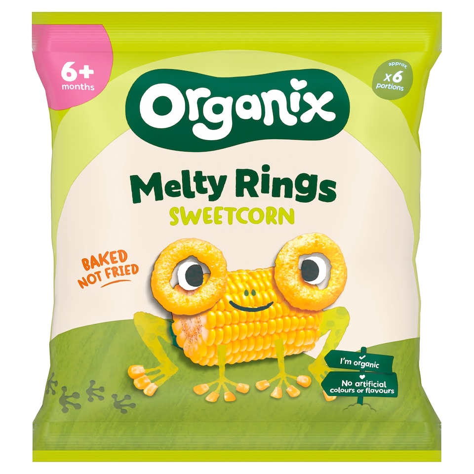 image 1 of Organix Melty Organic Sweetcorn Rings Baby Puffs Snack 20g