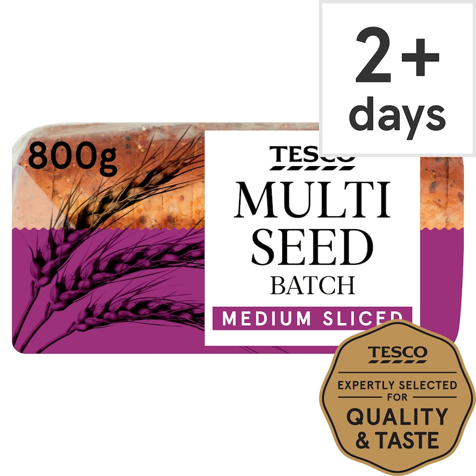 Tesco Multiseed Batch Medium Sliced White Loaf 800g