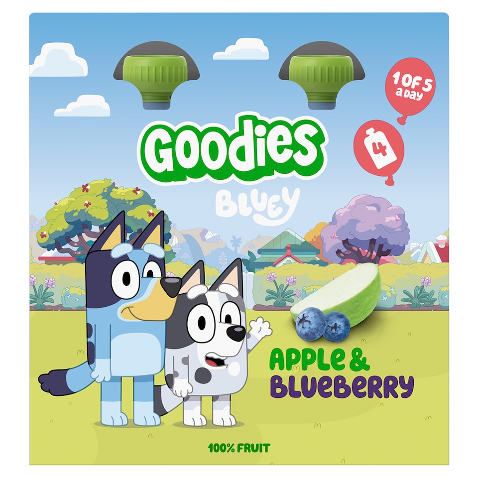 image 1 of Goodies Bluey Apple & Blueberry Pouch 4x100g