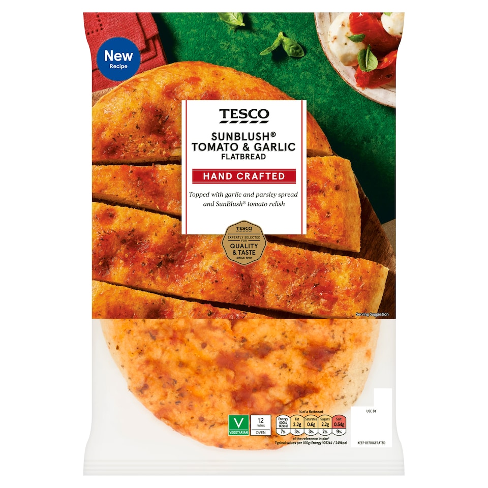 Tesco Sunblush Tomato and Garlic Flatbread 245g