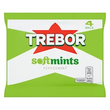 Trebor Softmints Peppermint Mints Roll 4 pack Multipack 179g