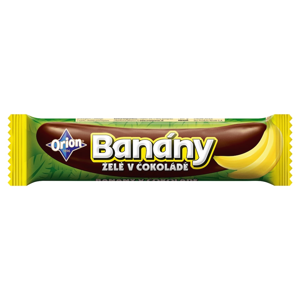 ORION BANÁNY želé tyčinka v čokoládě 45g