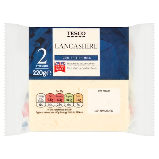 Tesco Lancashire Cheese 220G Tesco Groceries