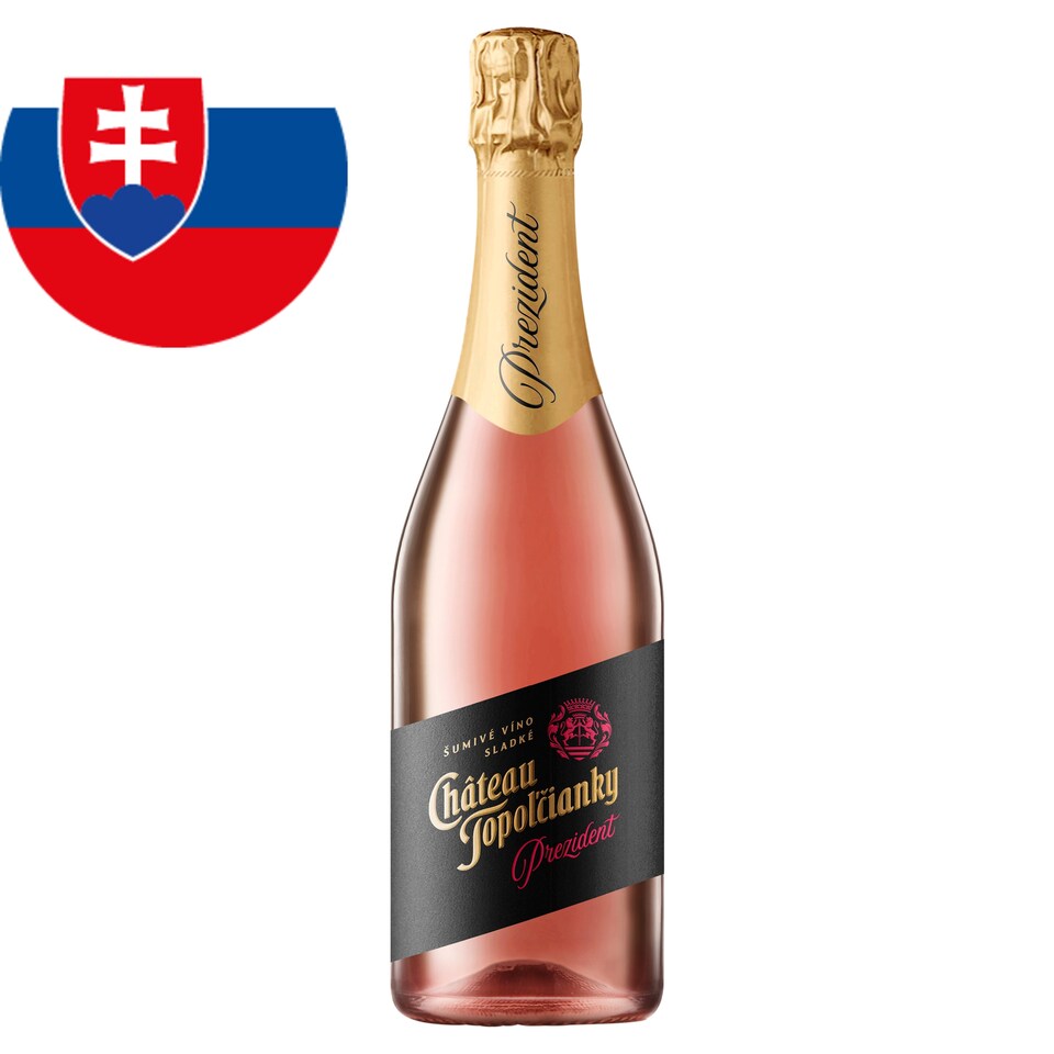 Château Topoľčianky Prezident frankovka modrá šumivé víno ružové sladké 0,75 l