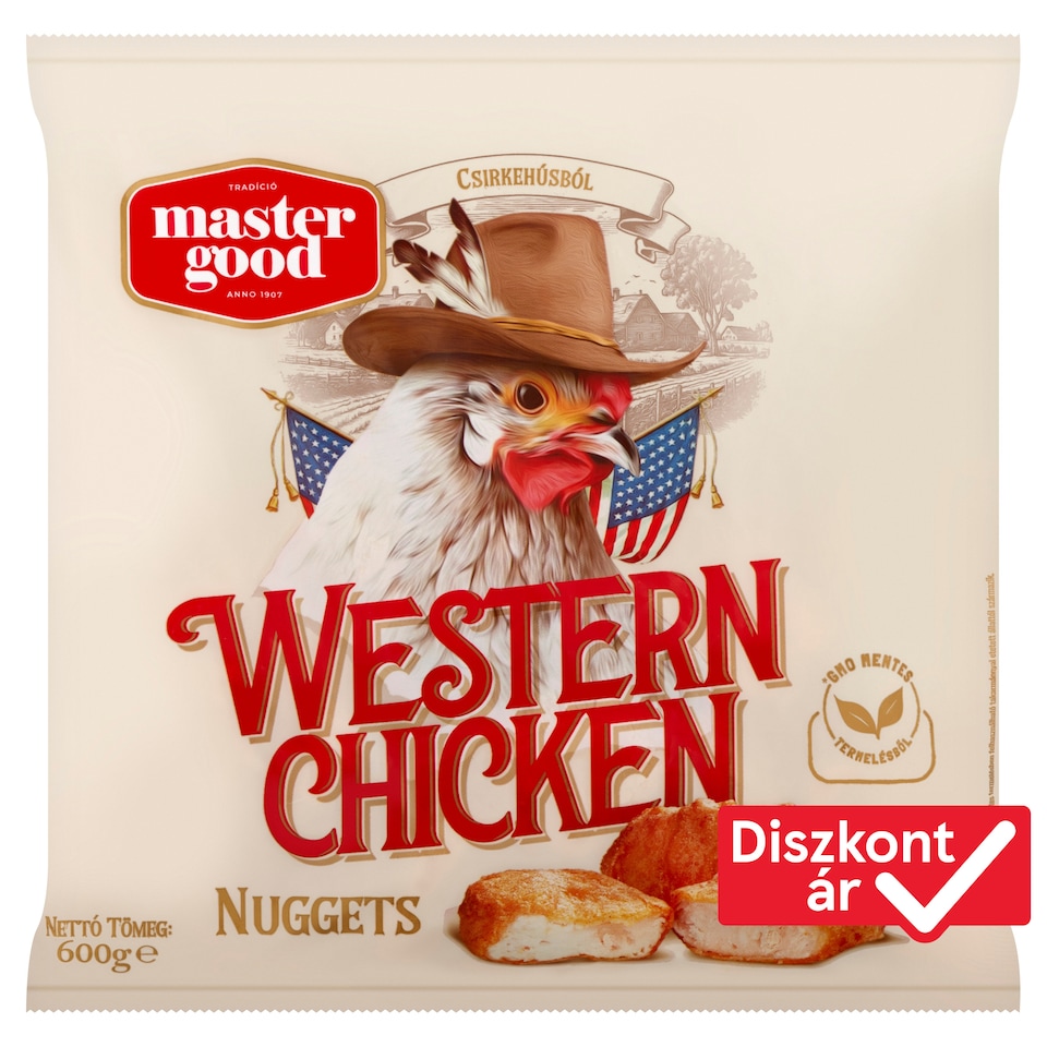 image 1 of Master Good Western Chicken Nuggets Quick-Frozen Pre-Fried Chicken Moulded Product 600 g