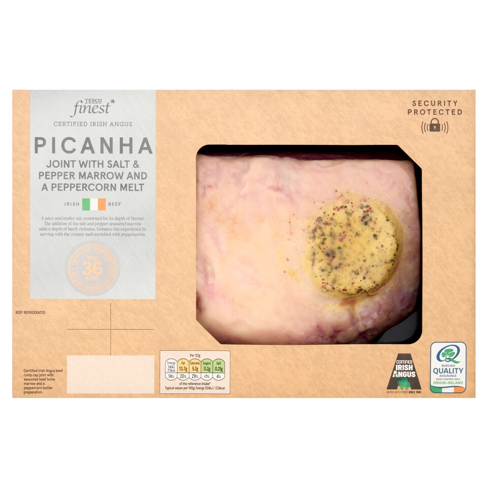 Tesco Finest Certified Irish Angus Picanha Joint with salt & pepper marrow and a peppercorn melt  575g - 825g
