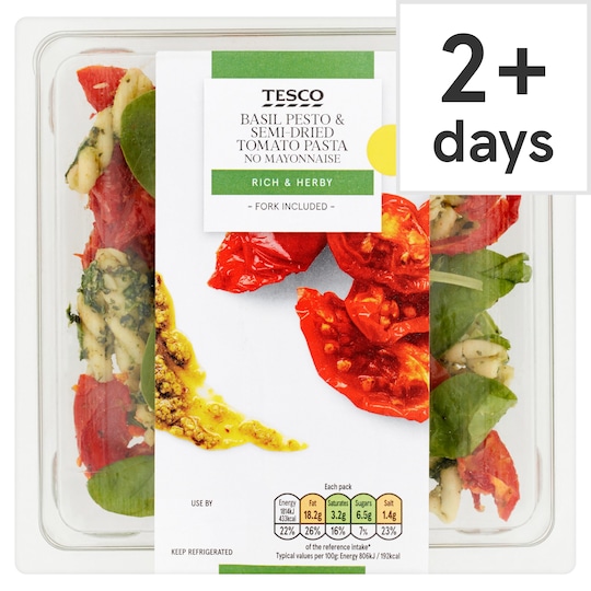 Tesco Pesto Pasta With Semi Dried Tomatoes 225G Tesco Groceries