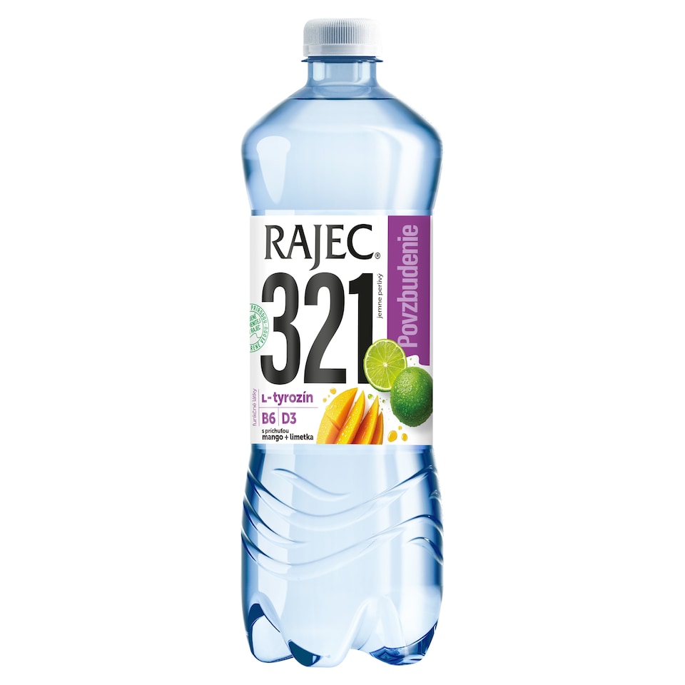 Rajec 321 povzbudenie s príchuťou manga a limetky jemne perlivý 0,75 l