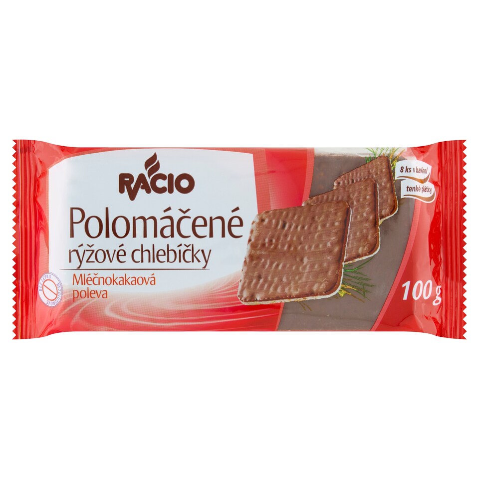 obrázok 1 z Racio Polomáčané ryžové chlebíčky mliečnokakaová poleva 8 ks 100 g