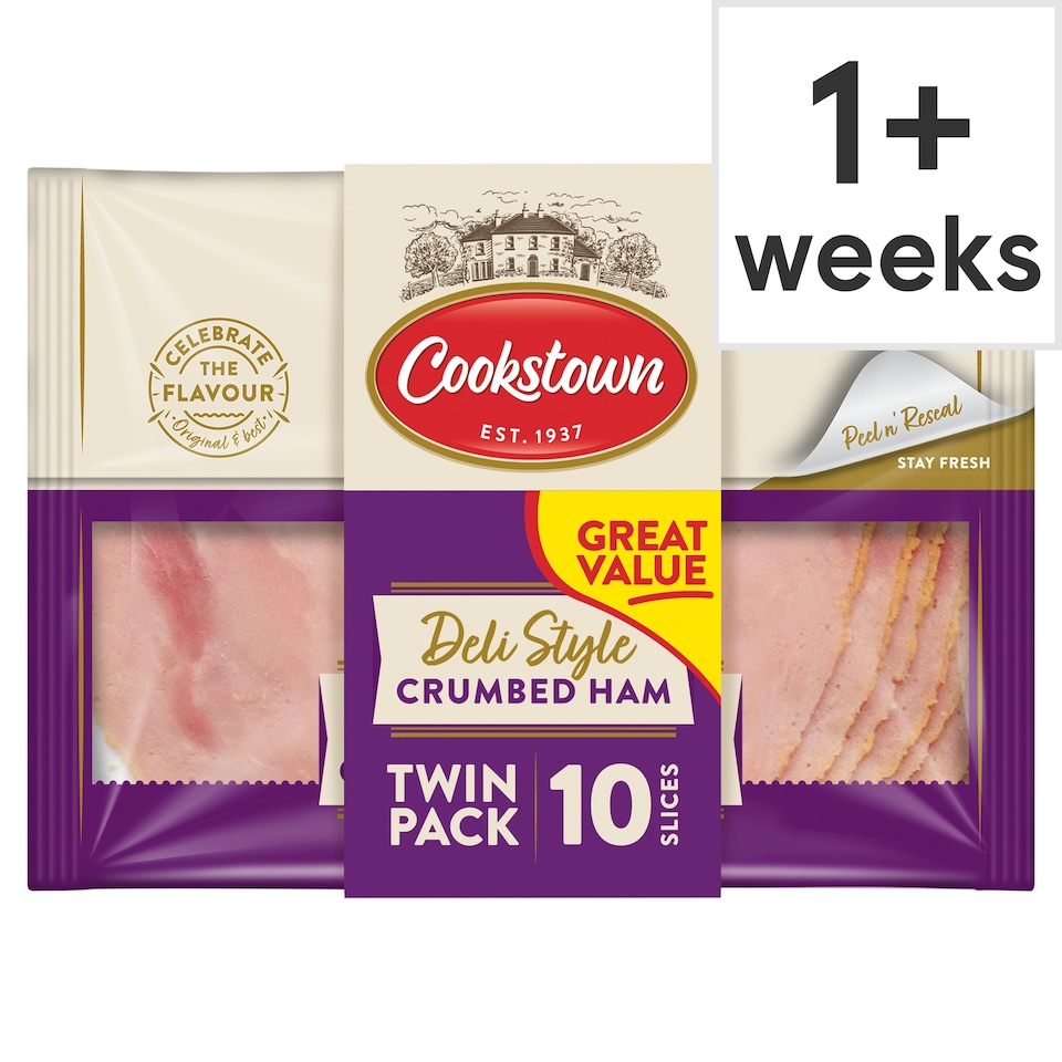 Cookstown Twin Pack Deli Style 10 Slices Crumbed Ham 2x100g